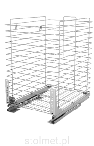 Kosz Cargo mini jednopoziomowy, regulacja 3D, 300 mm, Cichy domyk, Chrom