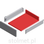 Dno i tył do szuflady niskiej W-60 METALBOX L-450, srebrny