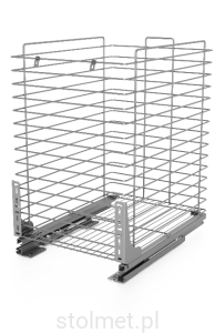 Kosz Cargo mini jednopoziomowy, regulacja 3D, 300 mm, Cichy domyk, Srebrny