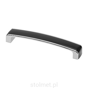 Uchwyt meblowy MONZA, czarny + chrom połysk, 160mm