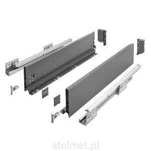 Szuflada AXIS PRO, L-500, Średnia, H-120, Antracyt, 40 kg