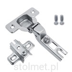 Zawias półwpuszczany, bliźniaczy, 110° GTV LUX 1/2 kanta, do drzwi bliźniaczych + prowadnik + eurowkręty