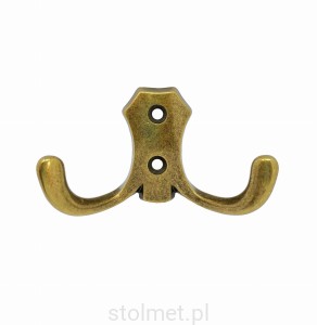 Wieszak meblowy YUKON Z-361, 2 ramienny, stare złoto