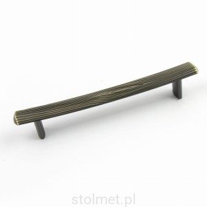 Uchwyt meblowy WOOD C-5634, patyna na mosiądzu, 128 mm