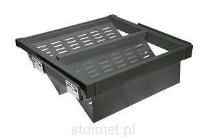 Szuflada na obuwie metalowa ELITE 700mm, cichy domyk, pełny wysuw, antracyt