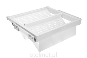 Szuflada na obuwie metalowa ELITE 600mm, cichy domyk, pełny wysuw, biały