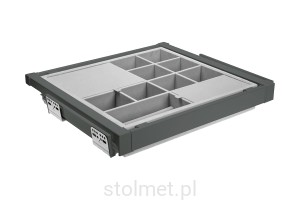 Szuflada organizer na biżuterię ELITE 900mm, cichy domyk, pełny wysuw, antracyt