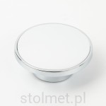 Gałka meblowa ARS NOVA, A-4155, chrom + biały