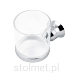 Kubek szklany z uchwytem, chrom połysk