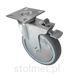 Kółko meblowe Fi 125, Gumowane, łożysko kulkowe, z hamulcem