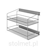 Półka na odzież W-3315, 2 półki, pełny wysuw, samodomyk, srebrny - WYPRZEDAŻ