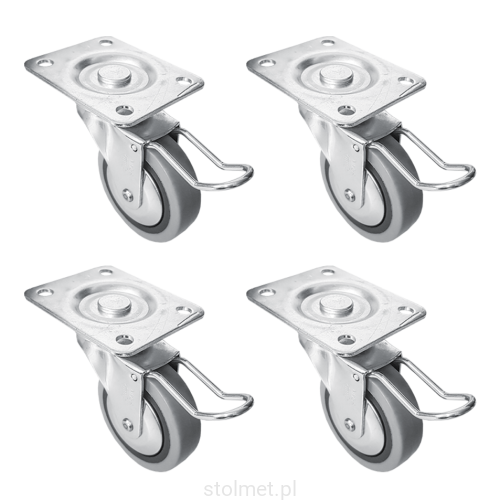 Kółko meblowe ogumowane do wózków mebli puf z hamulcem fi 60 Stolmet Akcesoria Meblowe.png