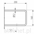 Podpórka pod półki wspornik Loft Industrial BELT, 22 x 23 Czarny mat.png