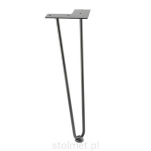 Noga meblowa ARTO, Czarny mat, 2 pręty, 406 mm