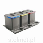 Kosz na śmieci, do szafki 800mm, 2 x 15l + 2 x 7l + 3 x brytfanka 