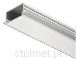 Profil do taśm pasków LED Loox 5 + osłonka mleczna, 2,5 m, Aluminium, Wpuszczany