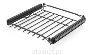 Wieszak na spodnie, 720 mm, pełny wysuw, samodomyk, antracyt