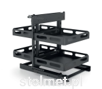 Kosz narożny magic komfort uniwersalny L/P, 1200, półki box, pełny wysuw, miękki domyk, antracyt