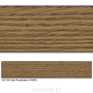 Obrzeże PVC, 02/109 Dąb Rustykalny D3055, 42x2.0, 50 mb