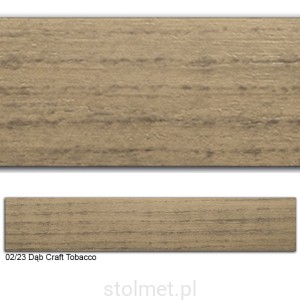 Obrzeże PVC, 02/23 DĄB CRAFT TOBACCO, 22x1.0, 200 mb