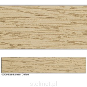 Obrzeże PVC, 02/29 Dąb Londyn D3798, 22x0.6, 200 mb