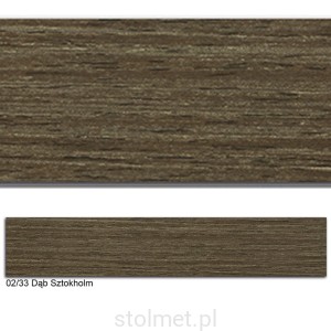 Obrzeże PVC, 02/33 Dąb Sztokholm, 42x2.0, 50 mb
