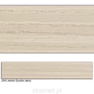 Obrzeże PVC, 24/4 JESION SYCYLIA JASNY, 22x2, 100 mb