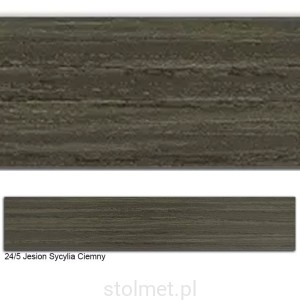 Obrzeże PVC, 24/5 JESION SYCYLIA CIEMNY, 22x2, 100 mb