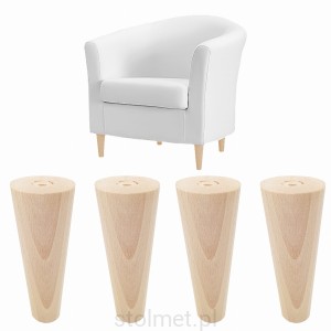 Noga meblowa bukowa, 10 cm, Zestaw 4 szt.