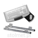 Półka pod klawiaturę z podkładką na myszkę, szara, 230mm 