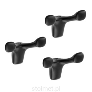 Wieszak meblowy TOLEDO B0, czarny mat, Zestaw 3 szt