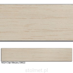 Obrzeże ABS,N02/4 DĄB MLECZNY, 22x0,8 150mb   