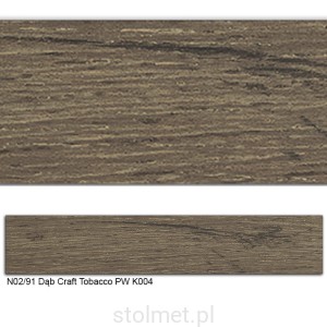 Obrzeże ABS, N02/91 Dąb Craft Tobacco PW K004 22x0,8 150mb   