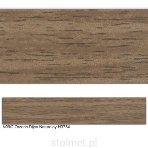 Obrzeże ABS, N09/2 ORZECH DIJON NATURALNY H3734 42x2 50mb