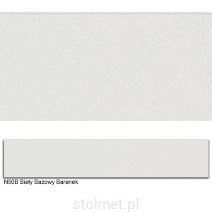 Obrzeże ABS, N50B BIAŁY BAZOWY BARANEK 22x0,45 200mb 