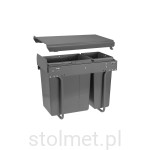 Kosz na śmieci, do szafki 300mm, 10l + 20l, cichy domyk, bez mocowania frontu