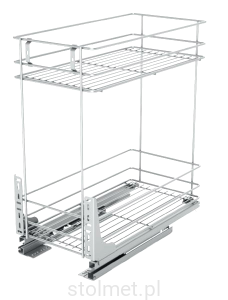 Kosz Cargo mini, regulacja 3D, 500 mm, 2 półki, Cichy domyk, Chrom