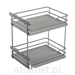 Kosz Cargo MOVIX PRO, 2 półki, W-50cm, Pełny wysuw, Cichy domyk, Antracyt