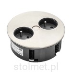 Gniazdo wpuszczane w blat TWIST 2x230V, inox