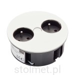 Gniazdo wpuszczane w blat TWIST 2x230V, Biały mat