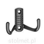 Wieszak meblowy K23, 2 ramienny, czarny mat