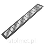 Kratka wentylacyjna duża, 80 x 480 mm, Czarna, Prostokątne otwory