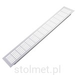 Kratka wentylacyjna duża, 80 x 480 mm, Aluminium, Prostokątne otwory