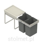 Kosz na śmieci do szafki 40 cm JC602, Metalowy stelaż i pokrywa, 2 x 20L