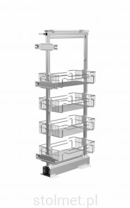 Kosz Cargo MIDI, 600mm, 4 półki, G2 chrom, H-1210-1410mm linia prestige economic