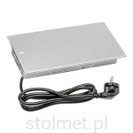 Gniazdo Przedłużacz gniazdo multiport FLEXPORT biurowy wpuszczany 3 gniazda, 1,7m, aluminium