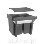 Kosz na śmieci, do szafki 450mm, 20l + 20l, cichy domyk, bez mocowania frontu