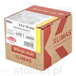 Wkręty hartowane konfirmaty do drewna, fi 3x16 mm, 2000 szt. WKRĘT-MET