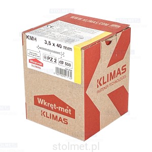 Wkręty hartowane konfirmaty do drewna, fi 3,5x40 mm, 500 szt. WKRĘT-MET