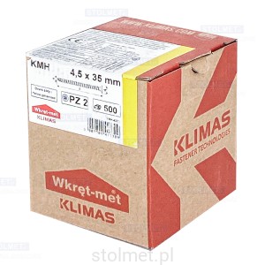 Wkręty hartowane konfirmaty do drewna, fi 4.5x35 mm, 500 szt. WKRĘT-MET